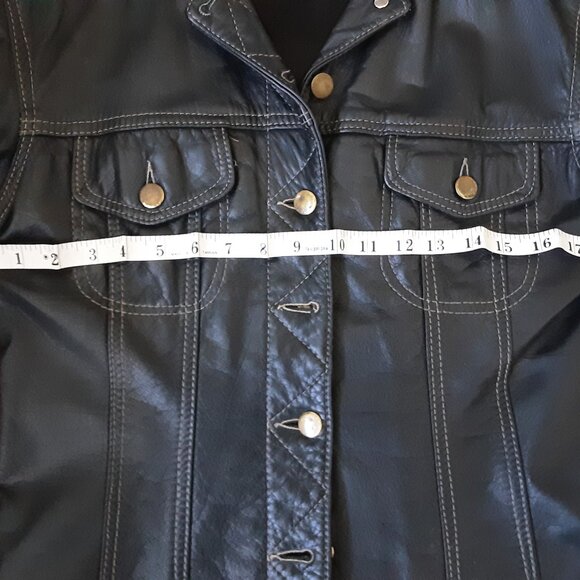 Jacket leather, black size small - Picture 5 of 7